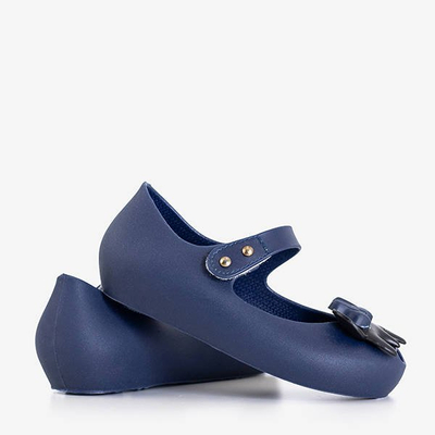 Children's navy blue meliski with decorations from Blanka - Footwear