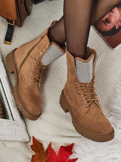 Lav Eko zamszowe sznurowane botki damskie Ferlyne