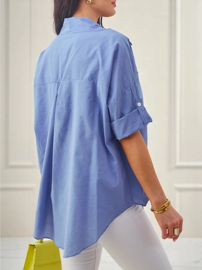 Рубашка для женщин из хлопка с рукавами 3/4