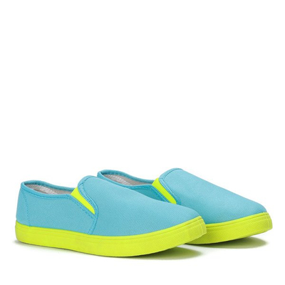 Jasnoniebieskie neonowe trampki slip on Borutta - Obuwie