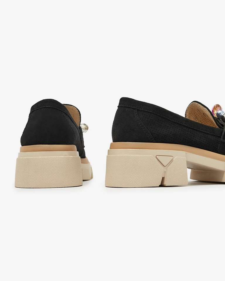 Sieviešu melni ažūri mokasīni Peloga- Footwear