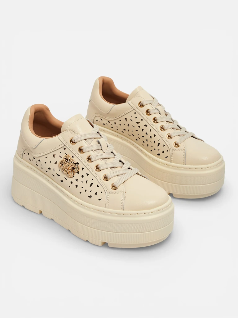 Atelle Women's Openwork Sports Sneakers Made of Natural Leather