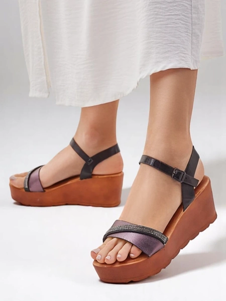 Royalfashion sieviešu klinšu sandales ar rhinestones un mirdzumu Aurora Glow