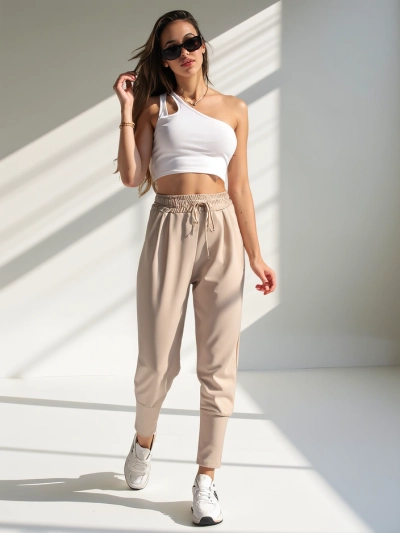 Royalfashion Women's breeches with a gold elastic waistband