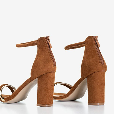 Brown women's high-heeled sandals Callisia - Footwear