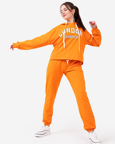 Orange women's sports tracksuit set - Clothing