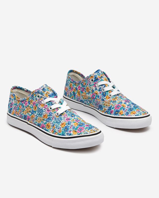 Sieviešu zilas kedas ar ziediem Sertoli - Apavi