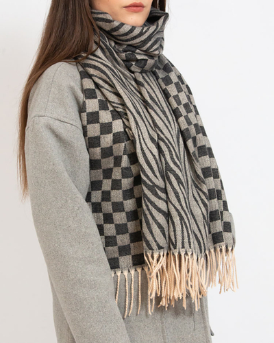 Royalfashion Women's patterned lightweight scarf in gray