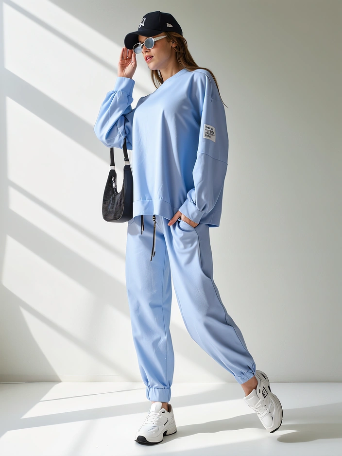 Royalfashion Women's cotton set with elastic cuffs on the legs