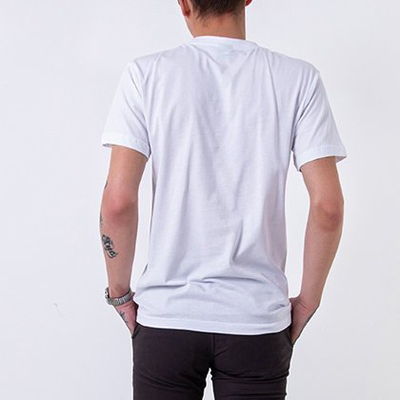 Men's white cotton t-shirt with print - Clothing