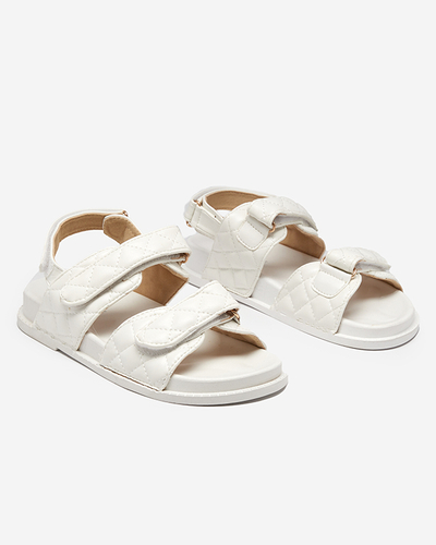 OUTLET Baltas sieviešu Korine velcro sandales - Apavi