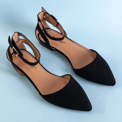 OUTLET Black women's ballerinas with flat heels Dilerma - Shoes