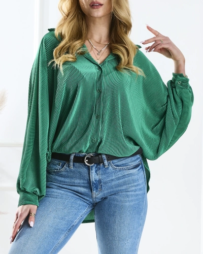 Women's dark green shirt-type tunic - Clothing