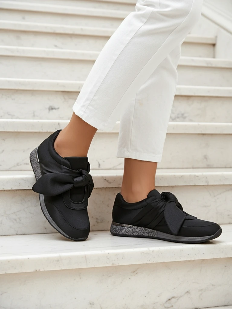 Royalfashion Sneakers për femra me fjongo Socca