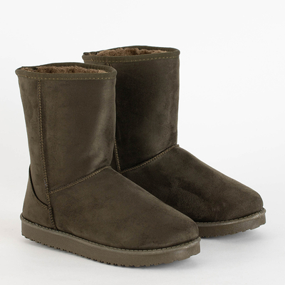 Dark green smooth snow boots Lesledi - Footwear