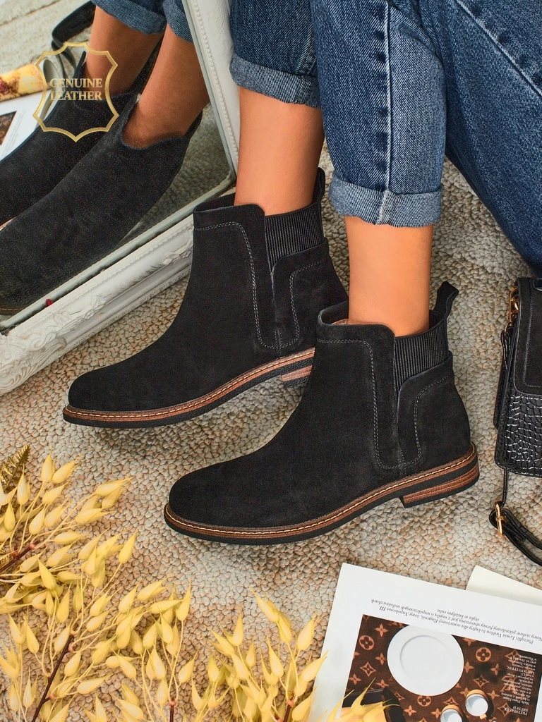 Черные Кожаные Ботинки Ariston из Замши