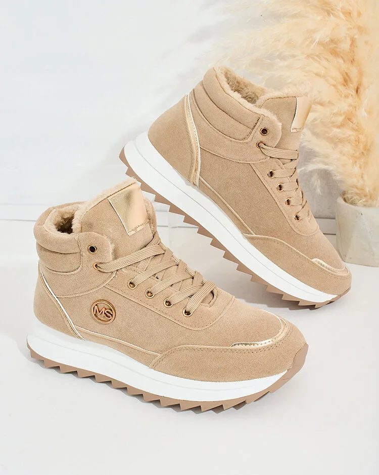 Royalfashion Warmed women's sneakers with fur Casill