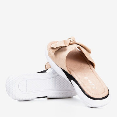 Beige flip-flops with a bow Semuala - Footwear 1
