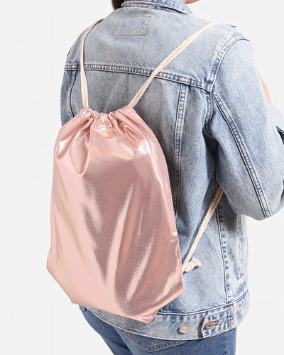 Royalfashion Shiny fabric drawstring backpack