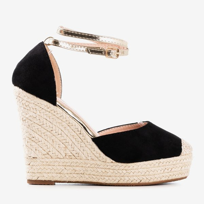 Black espadrilles on a high wedge Sablaca - Shoes 1