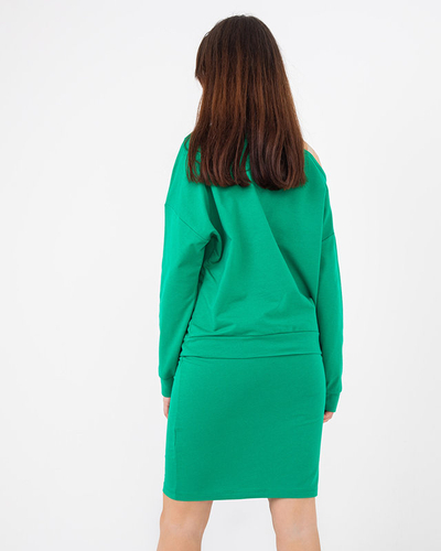 Green ladies' blouse and skirt set - Clothing