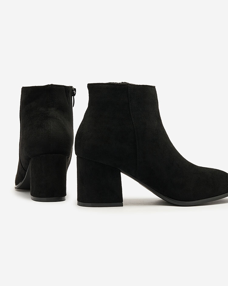 Royalfashion Black women's low stiletto boots Referra