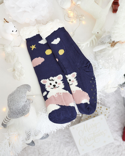 Royalfashion Sieviešu ziemas zeķes ar Ziemassvētku rakstu