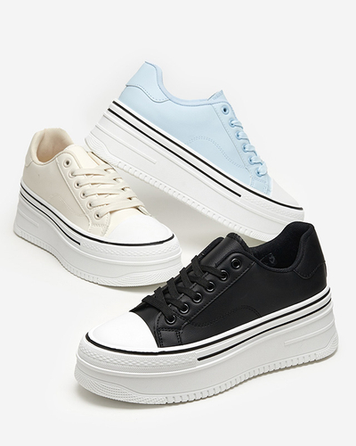 Women's cream sports shoes a'la sneakers Aniel - Footwear
