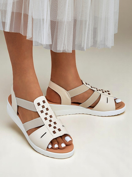 Royalfashion sieviešu sandales ar zemu ķīļveida papēdi Sora