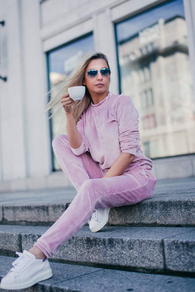 Women's pink tracksuit set - Clothing