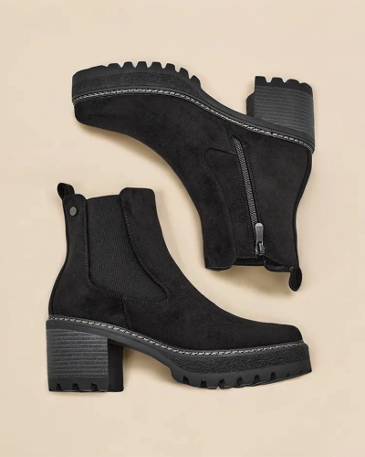 Royalfashion Eco-suede women's ankle boots on a post Segori