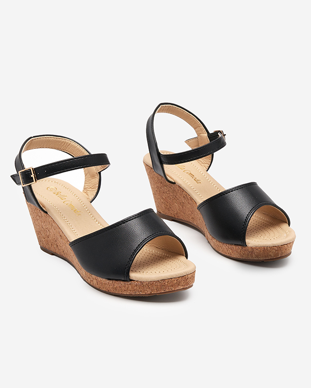 Black women's Bofalli wedge sandals - Footwear