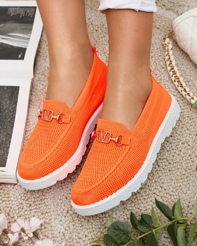 Royalfashion Sieviešu auduma mokasīni ar zelta rotājumiem Erticae