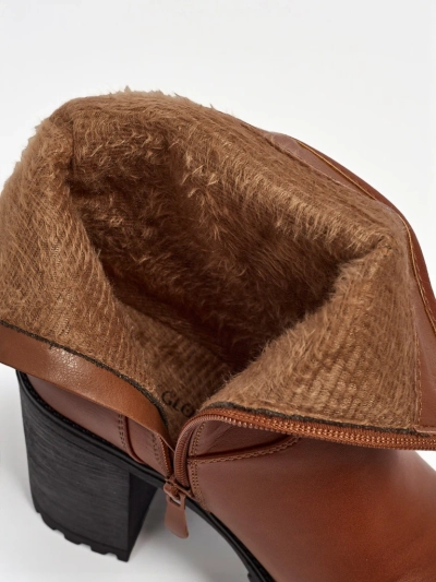 Botki damskie eko skórzane na stupku Sylvarra