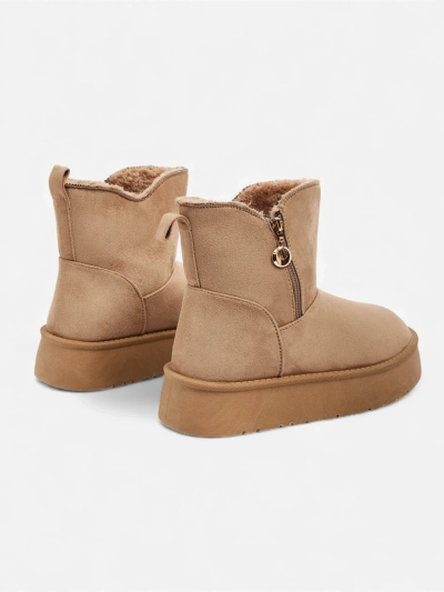 Aurora Women's Beige Leather Everyday Boots