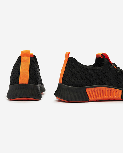 Black women's sports shoes with orange inserts Keteti - Footwear