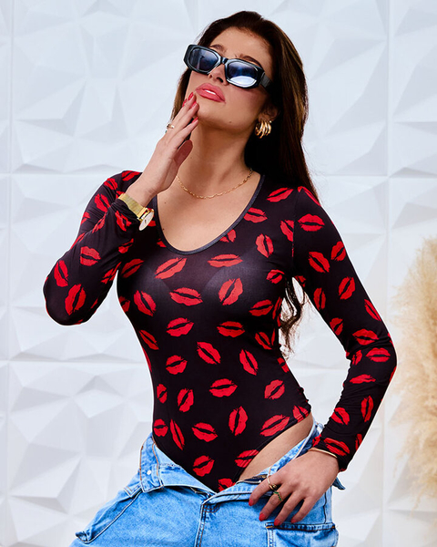 Royalfashion Women's print bodysuit