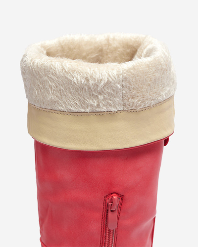 OUTLET Red women's mid-calf boots Astaroth - Footwear