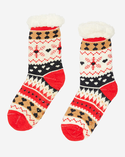 Colorful women's socks with Christmas pattern - Underwear
