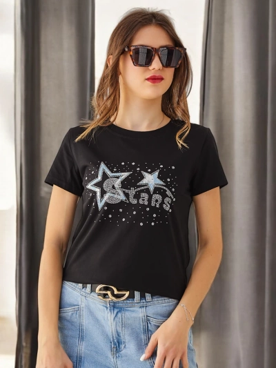 Royalfashion Women's Cotton T-Shirt STARS