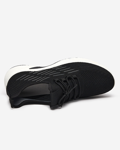 Men's black lace-up sports shoes by Nertic - footwear
