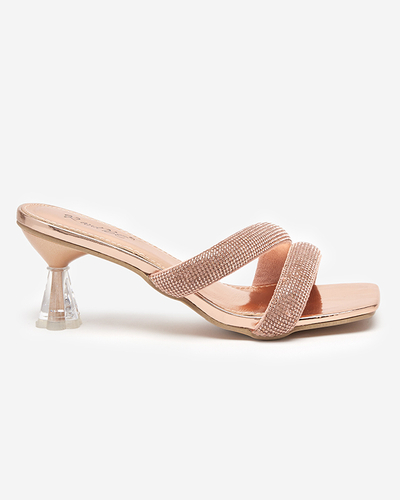 Pink women's low-heeled sandals Teroo - Footwear