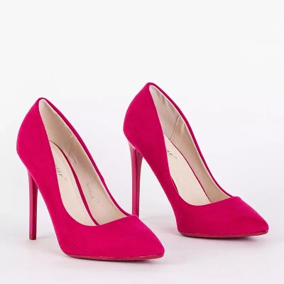 OUTLET Pink eco-suede stiletto pumps Veneci - Footwear