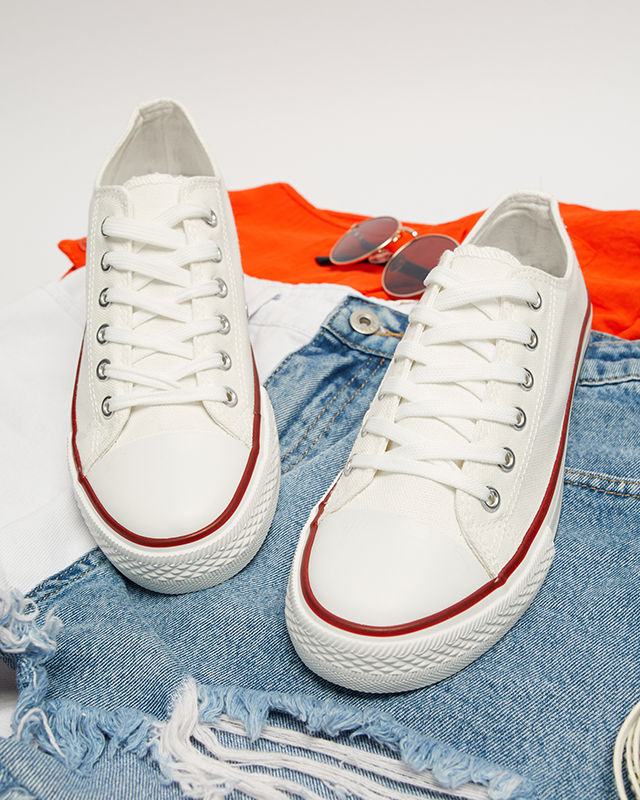 Women's white and green Noenoes sneakers - Footwear