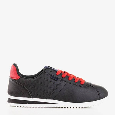 Black women's sports shoes with red Dramena inserts - Footwear 1