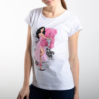 White T-shirt with short sleeves - Blouses 1