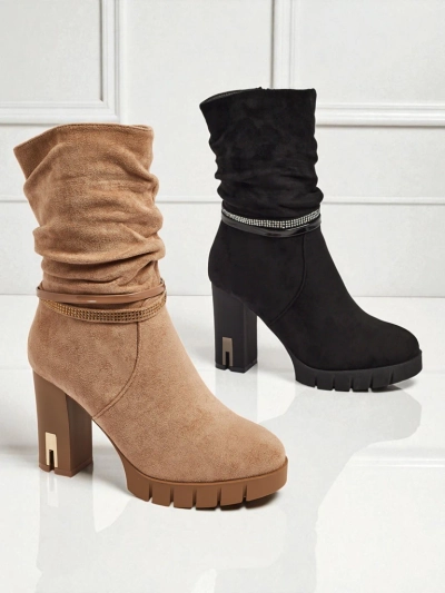 Women's Eco Suede Heeled Ankle Boots BrambleDusk