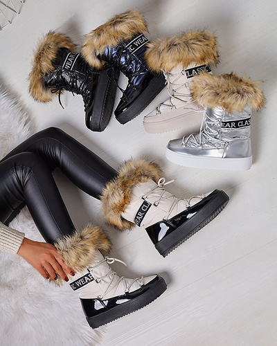 Bēšas krāsas sieviešu sniega zābaki ar kažokādu Lilitsa- Footwear