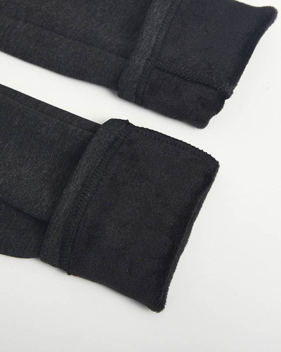 Dark gray women's leggings with insulation - Clothing