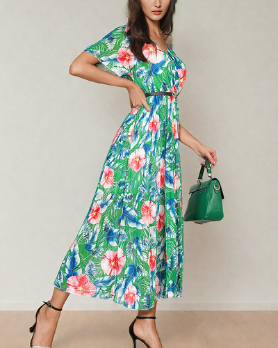 Royalfashion Женское плиссированное цветочное платье-миди